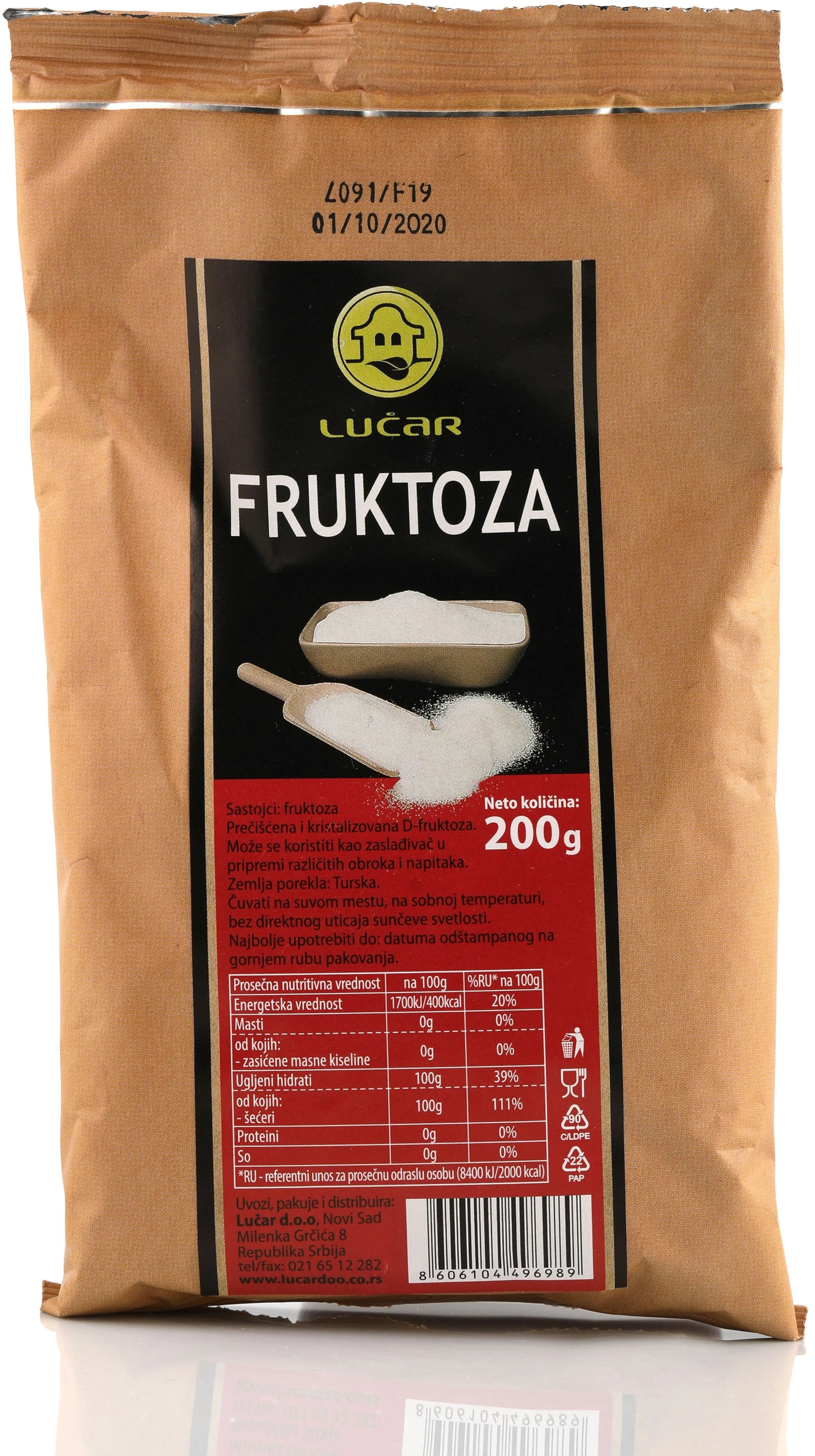 Fruktoza 200 g Lučar